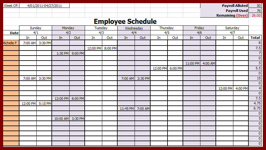 schedule templates work templates employee schedule template 