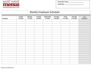 Free Weekly Schedule Templates for Word 18 templates