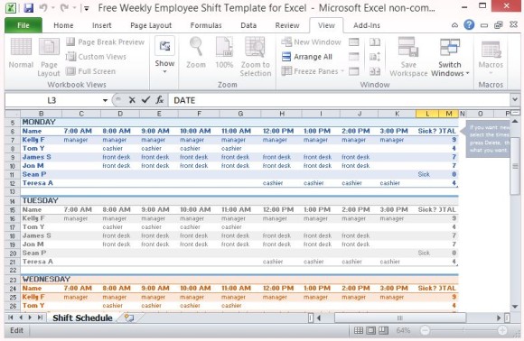 Free Employee and Shift Schedule Templates