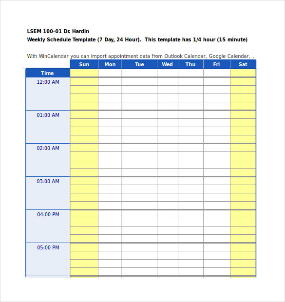 Daily Schedule Template Excel Task List Templates