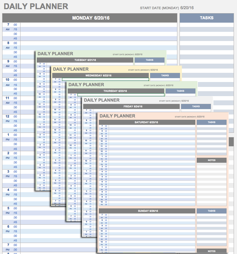 Daily Schedule Template Excel - task list templates