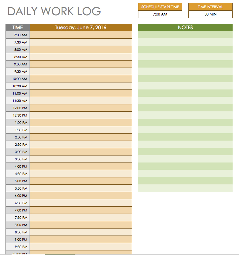 Daily Work Schedule Template Task List Templates
