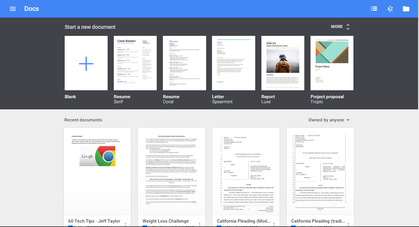 Google Doc Program Template