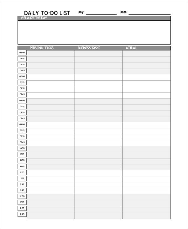 to do list daily