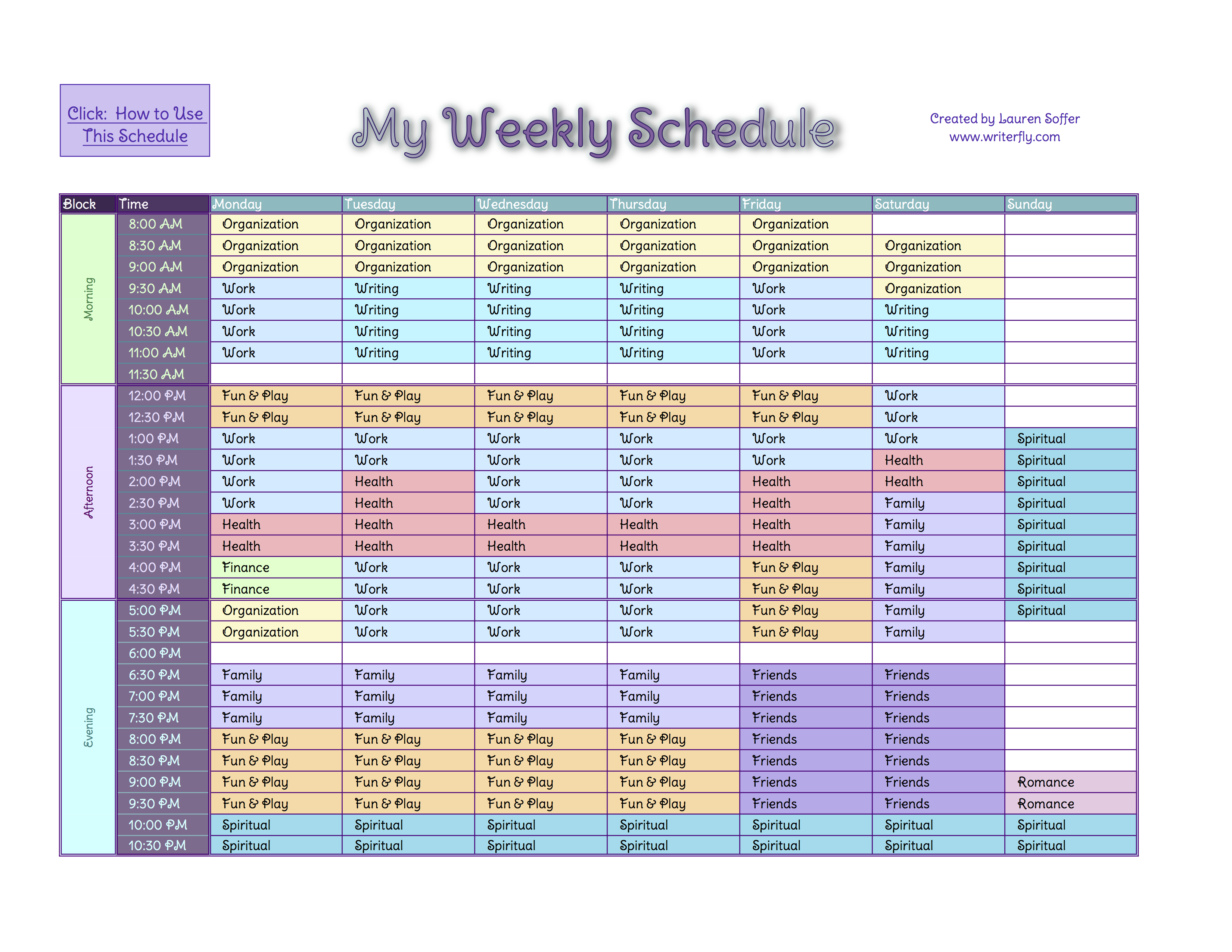 Time Management Schedule Template task list templates